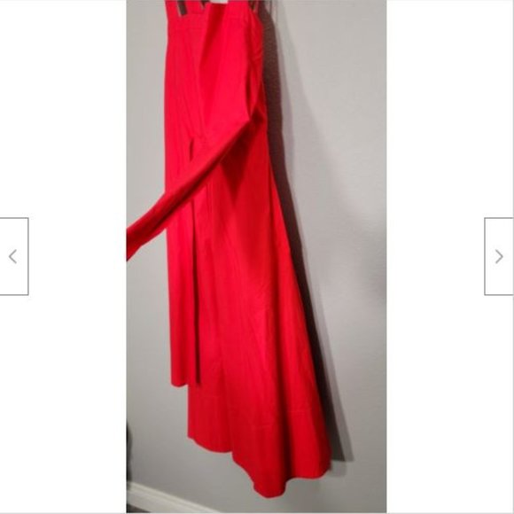 NWT Proenza Schouler Orange Cotton Poplin Apron Midi Dress 0 - Picture 6 of 11